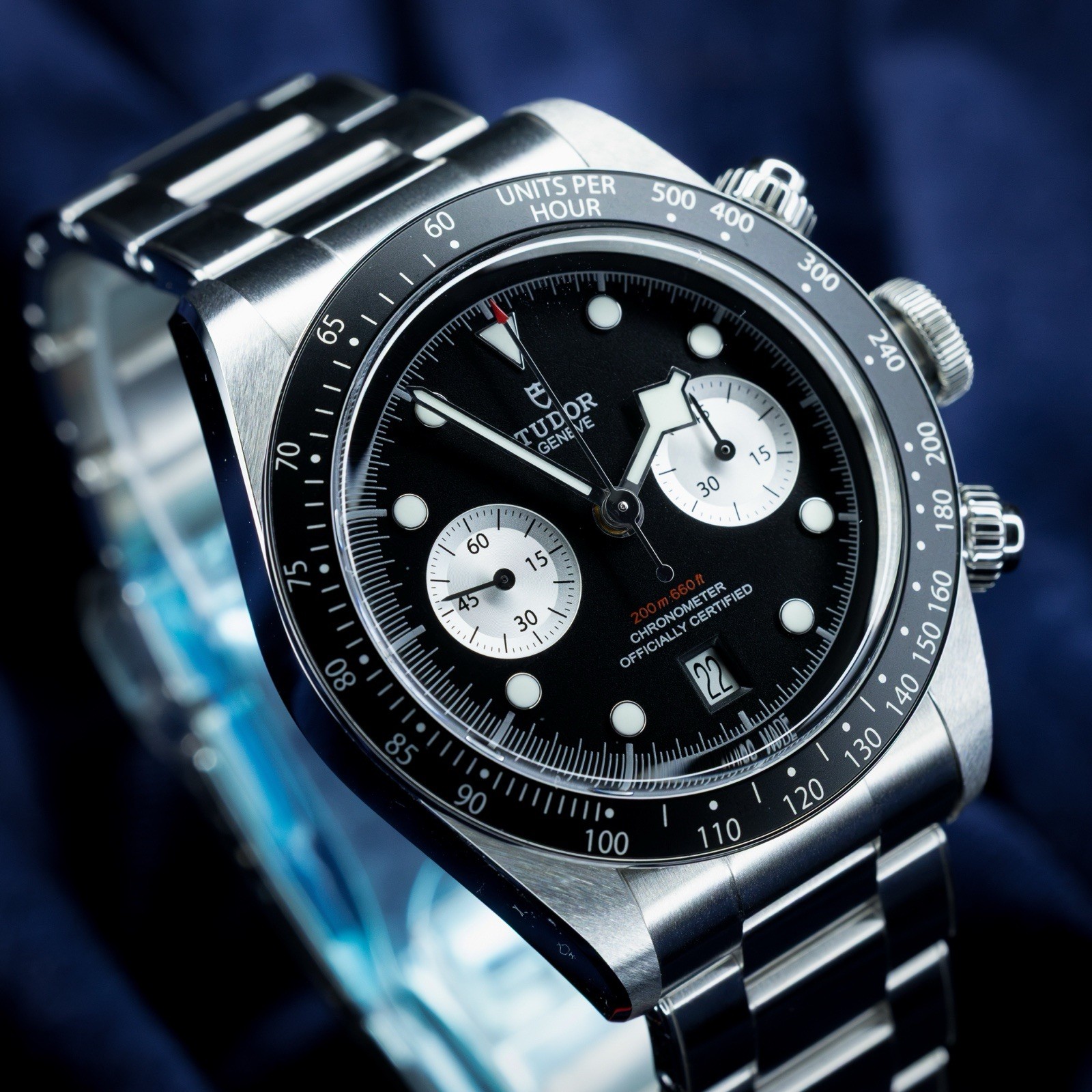 2021 NEW UNWORN Tudor Black Bay Chrono M79360N Black Dial Steel Bracelet B&P