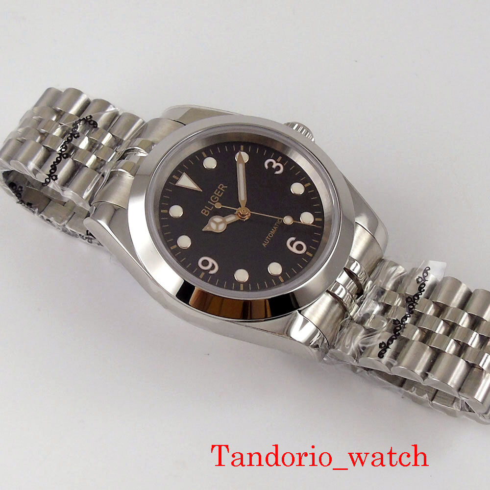 Bliger NH35A PT5000 Automatic Men Watch Sapphire Glass Rose Gold Marks Date