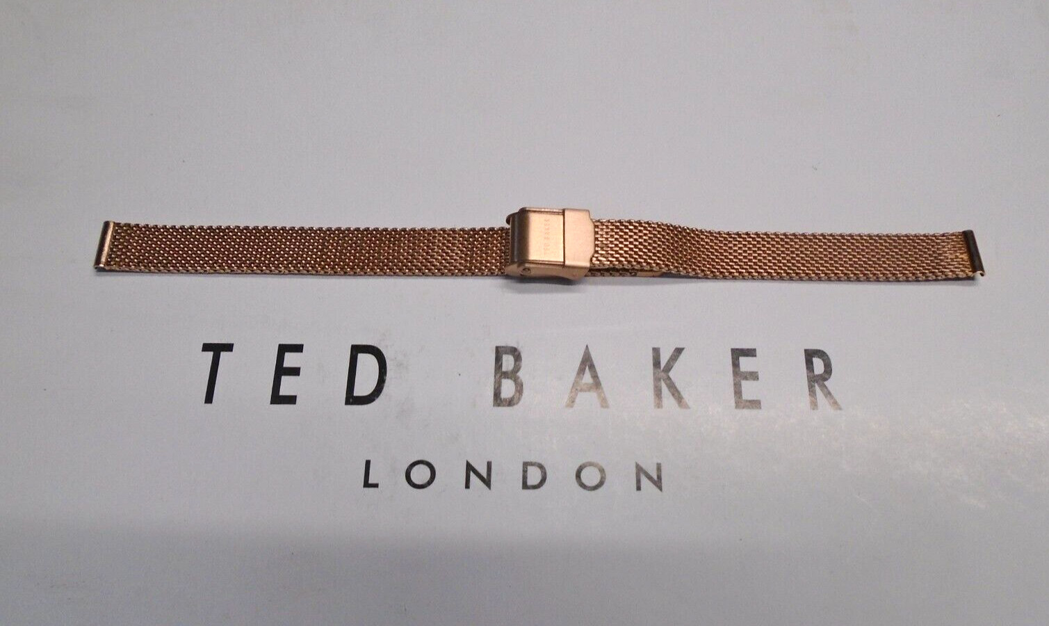 GENUINE TED BAKER ROSE GOLD STAINLESS STEEL MESH WATCH STRAP 17cm X 10mm WIDE