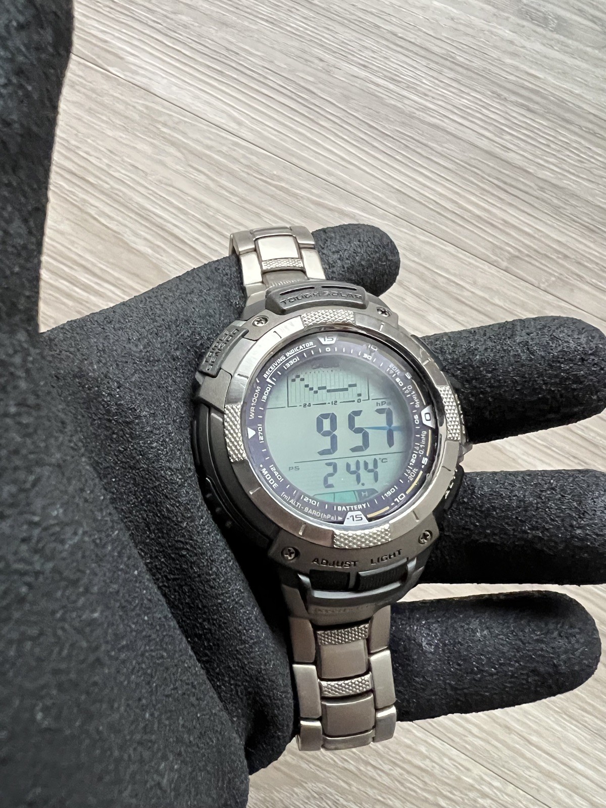 Casio Pathfinder PAW-1100T Multifunction Solar altimeter barometer compass etc.