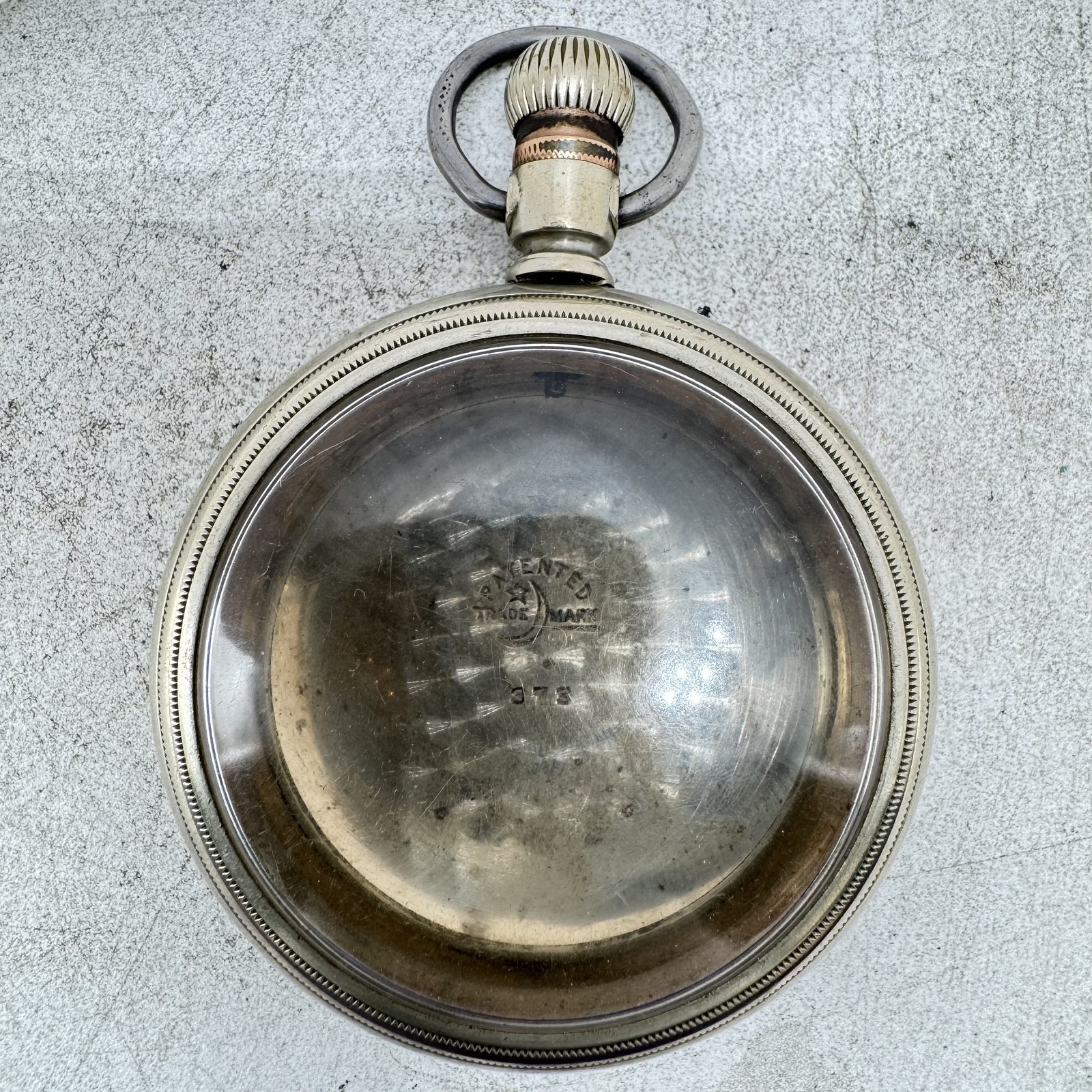 Antique18s Crescent Pocket Watch Case Mechanical Nickel Coin Edge USA Swing Out