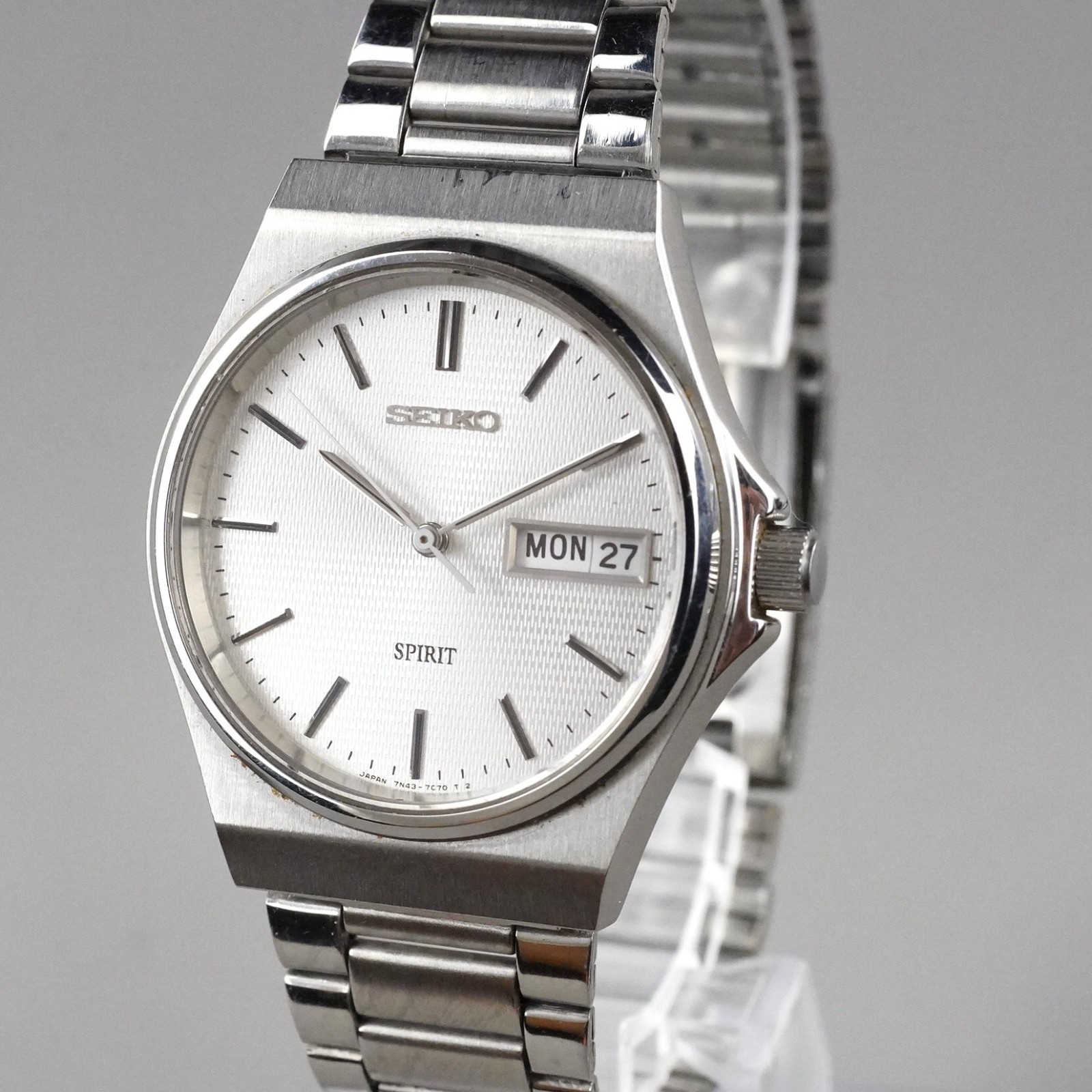 SEIKO 1999 Vintage Quartz 7N43-7B70 Men’s Watch Silver 36mm New Battery