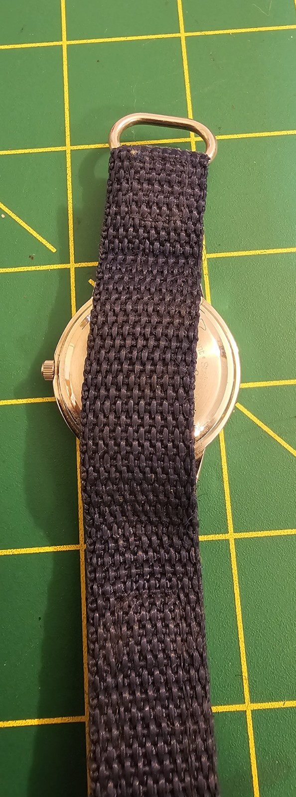Penn State Round Silvertone Metal Watch With Nylon Hook And Loop Strap