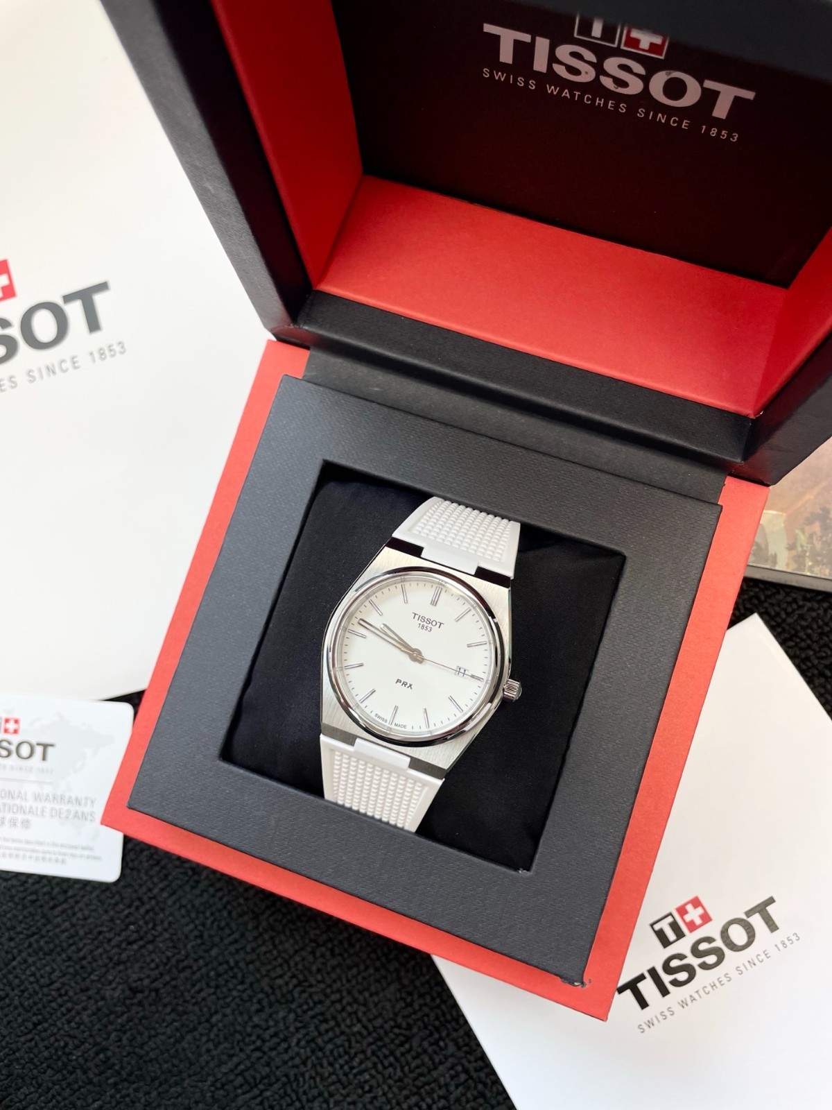 Tissot PRX 40mm White Dial White Rubber Quartz T137.410.17.011.00 New