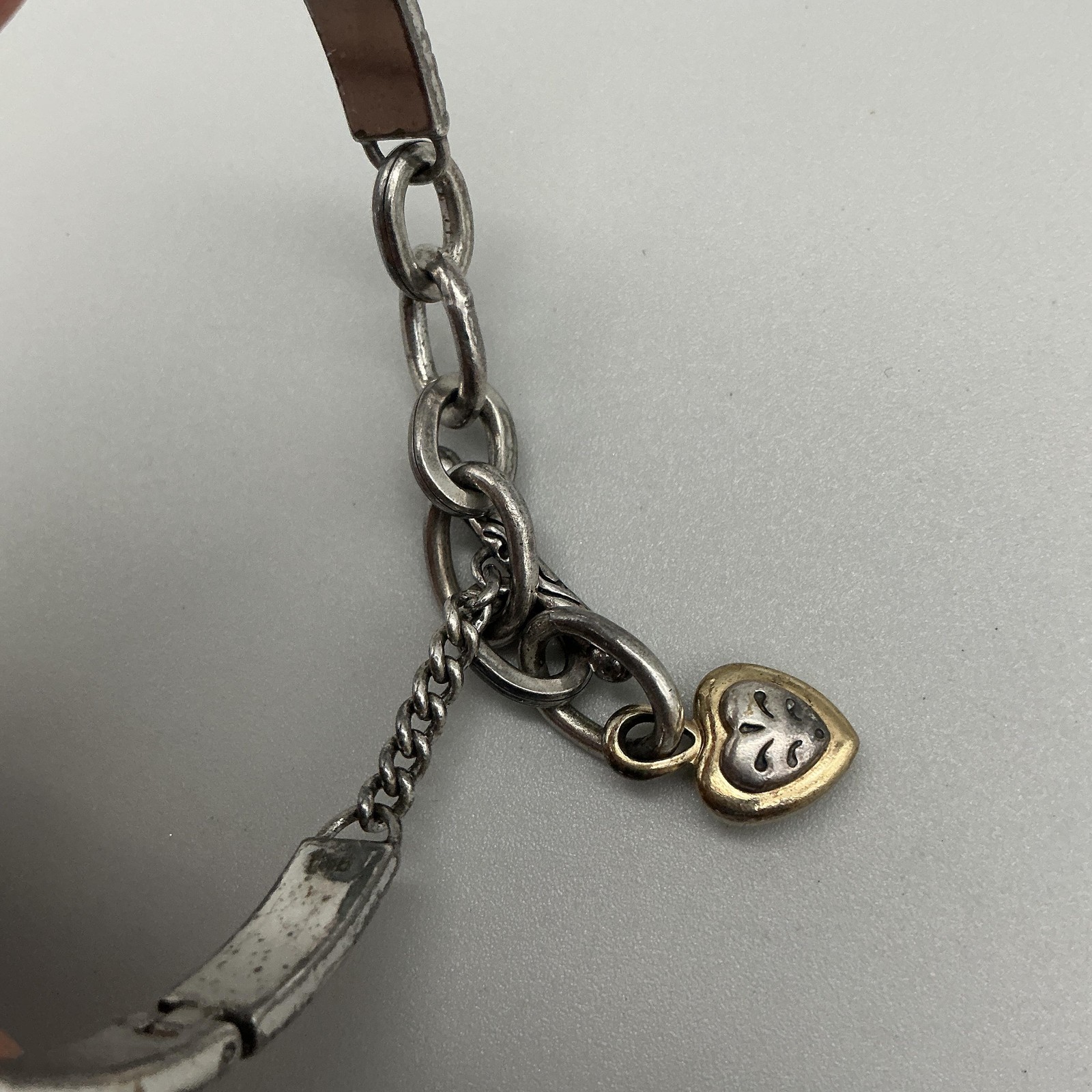 Brighton Venezia Womens Watch 19mm Silver Tone Bangle Heart Charm New Battery
