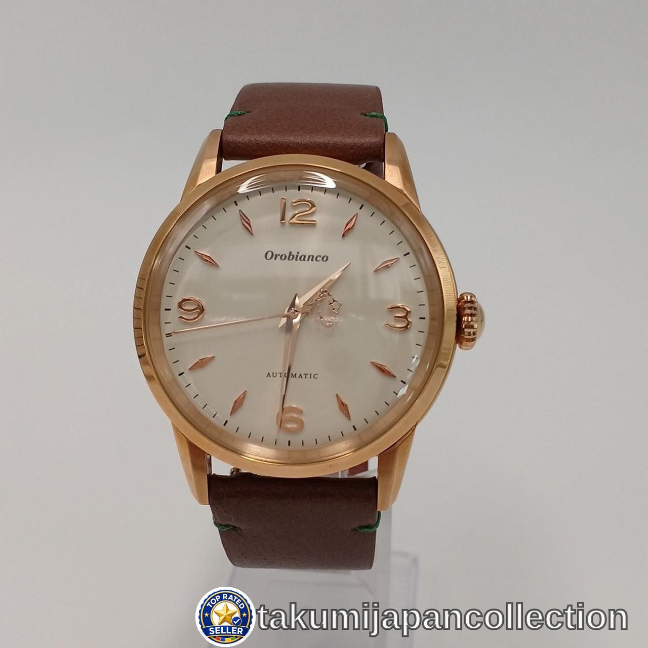 Orobianco OR0073-1 Automatic Watch Brown Leather Cream Dial Men’s #M-1541