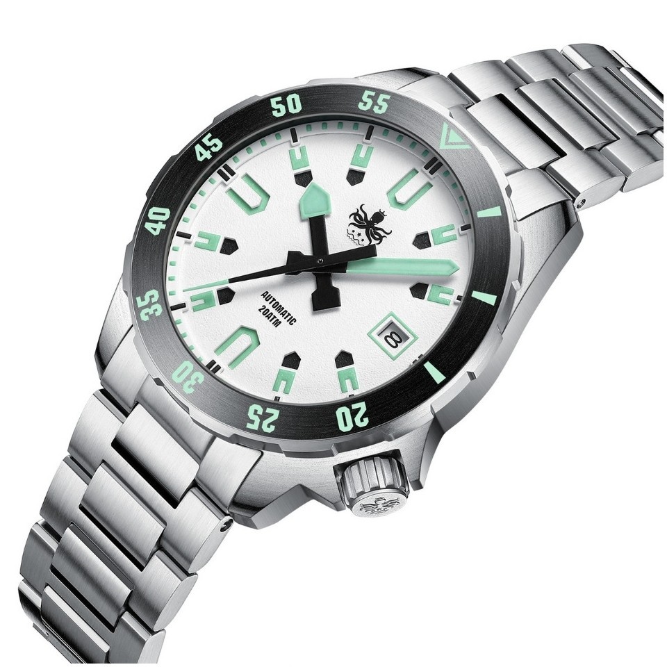 PHOIBOS Apollo PY056E White Dial Diver 200m Steel Men’s Watch