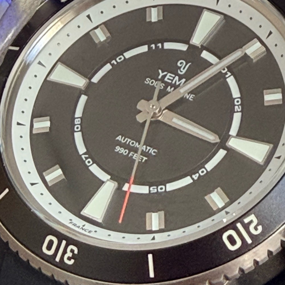 Yema Sous Marine 300m Black Diver 40mm in house automatic Unworn, Warranty