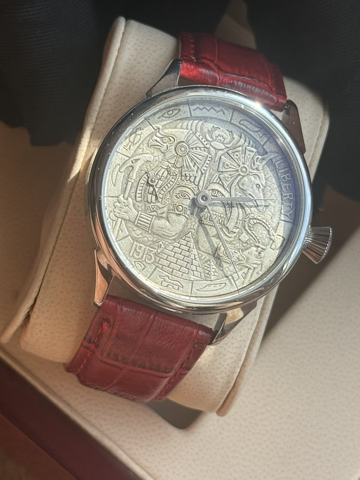 Vintage Watch Molniya Mechanical Aztec Maya Wrist Men Pharaonic Mesoamerican Rar