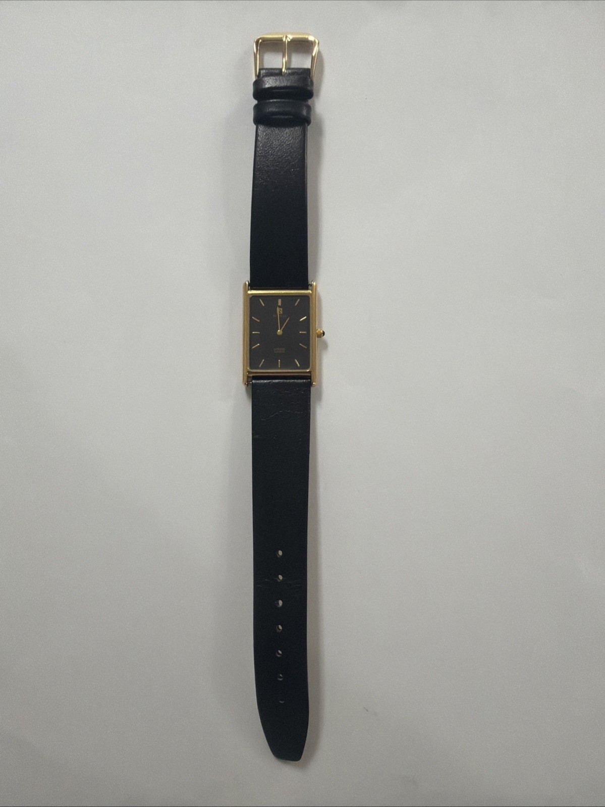 Citizen Noblia Watch Women 18mm Black Dial Gold Tone Rectangle 2200-Y53831 SL—(T