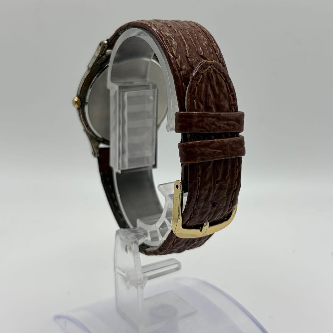 SEIKO 7N01-7140 Quartz Watch White Dial Brown Leather Band From Japan