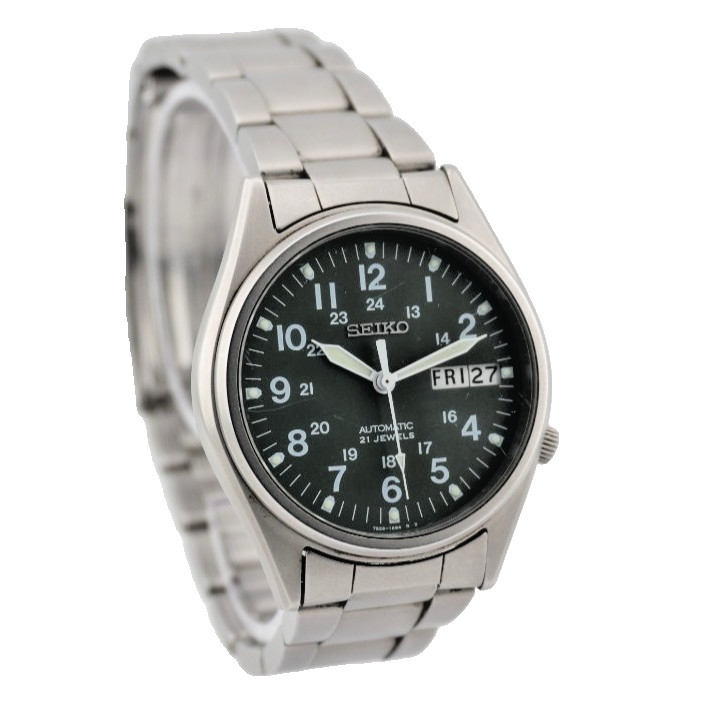 SEIKO Military 7S26-3060 Automatic 21J Khaki Green Dial Men’s Field Watch JAPAN