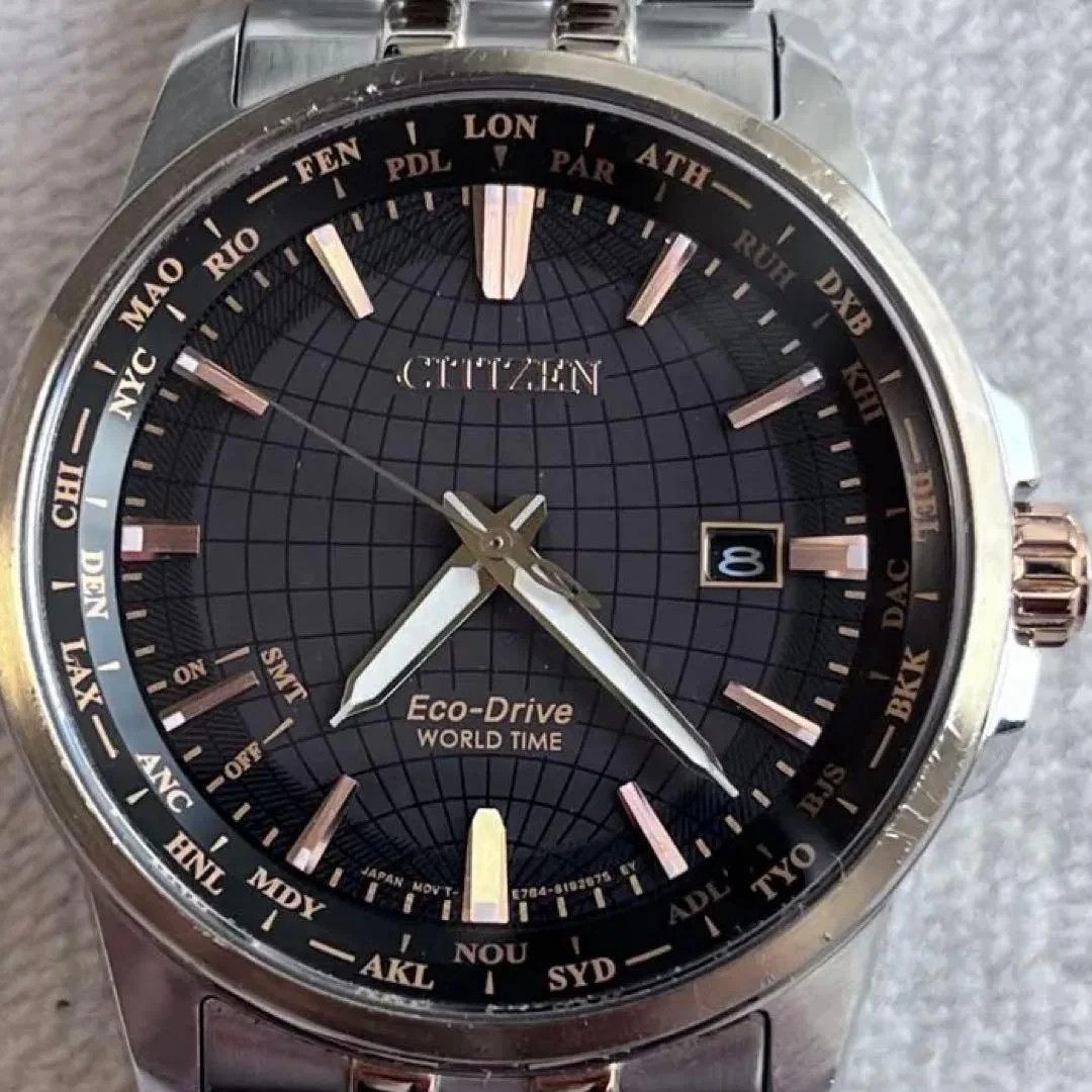 CITIZEN E784-S118620 Mens Eco-Drive Solar Gray Dial Wristwatch