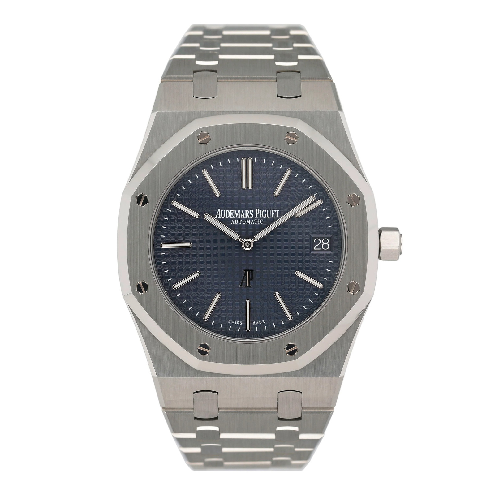 Audemars Piguet Royal Oak 15202ST Blue Dial Mens Watch Box Papers