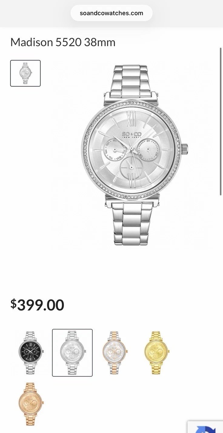 So & Co Madison Watch 5520 38mm (willing to negotiate price)