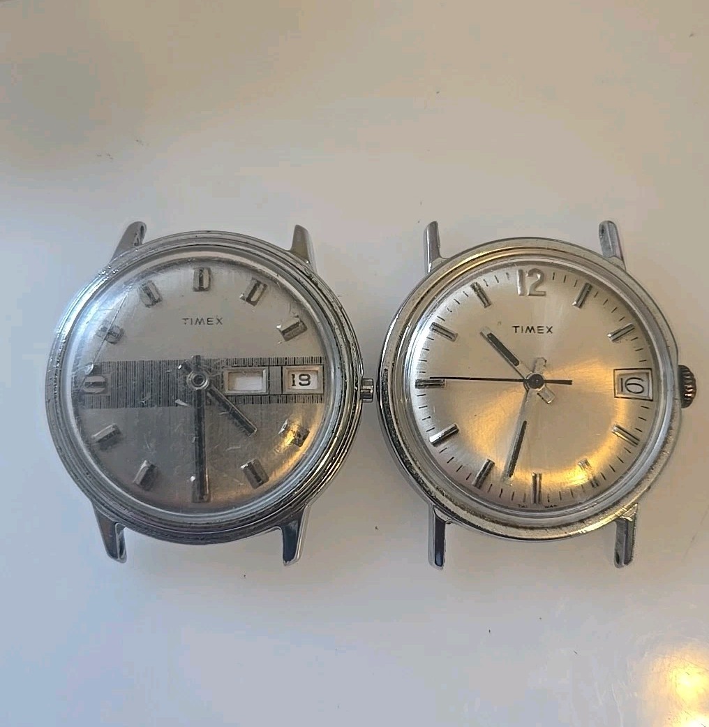 Two Timex Mercury Watches For Parts Day Date Taiwan