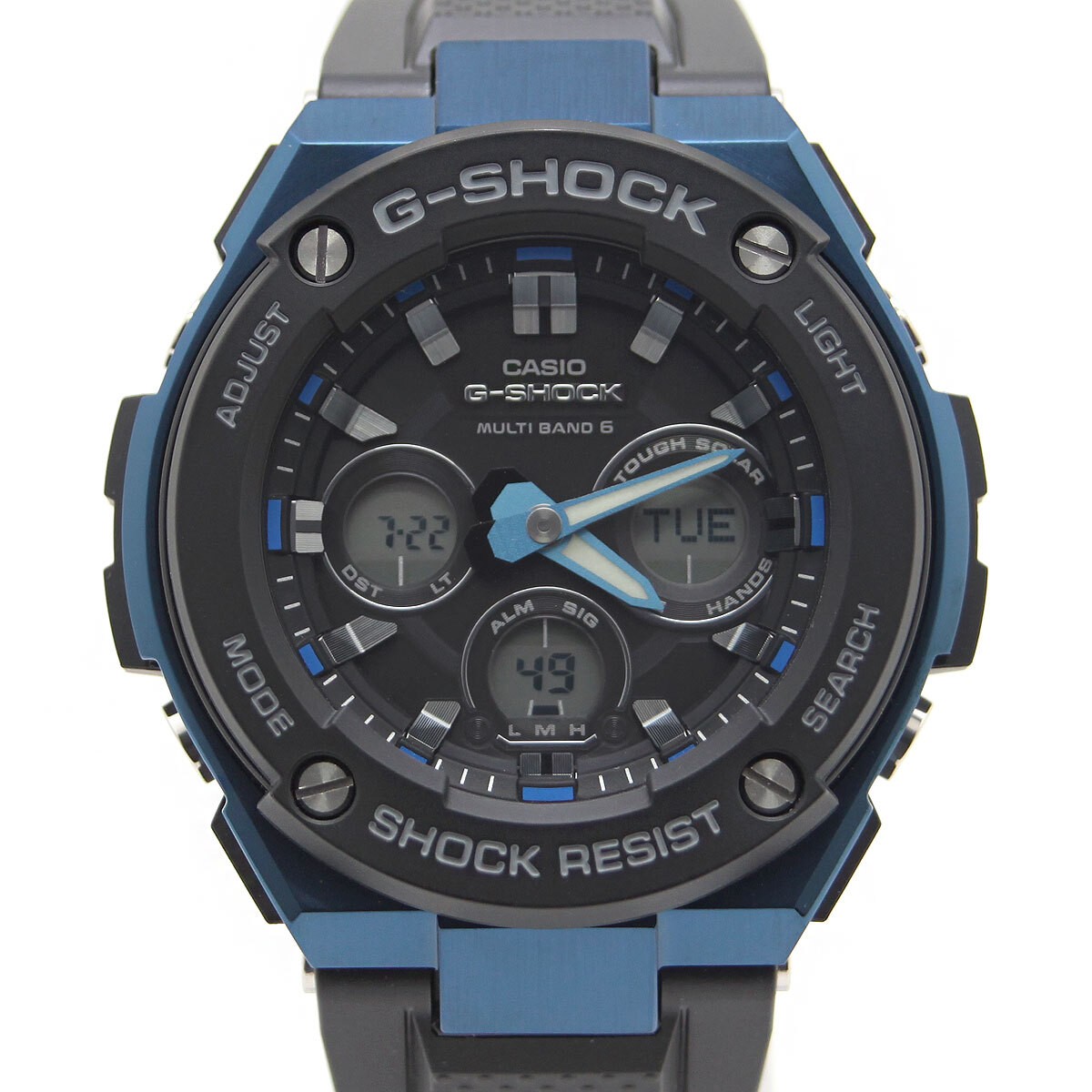 Used CASIO G SHOCK G STEEL GST W300G 1A2JF Radio Solar Black Blue Men s Watch G