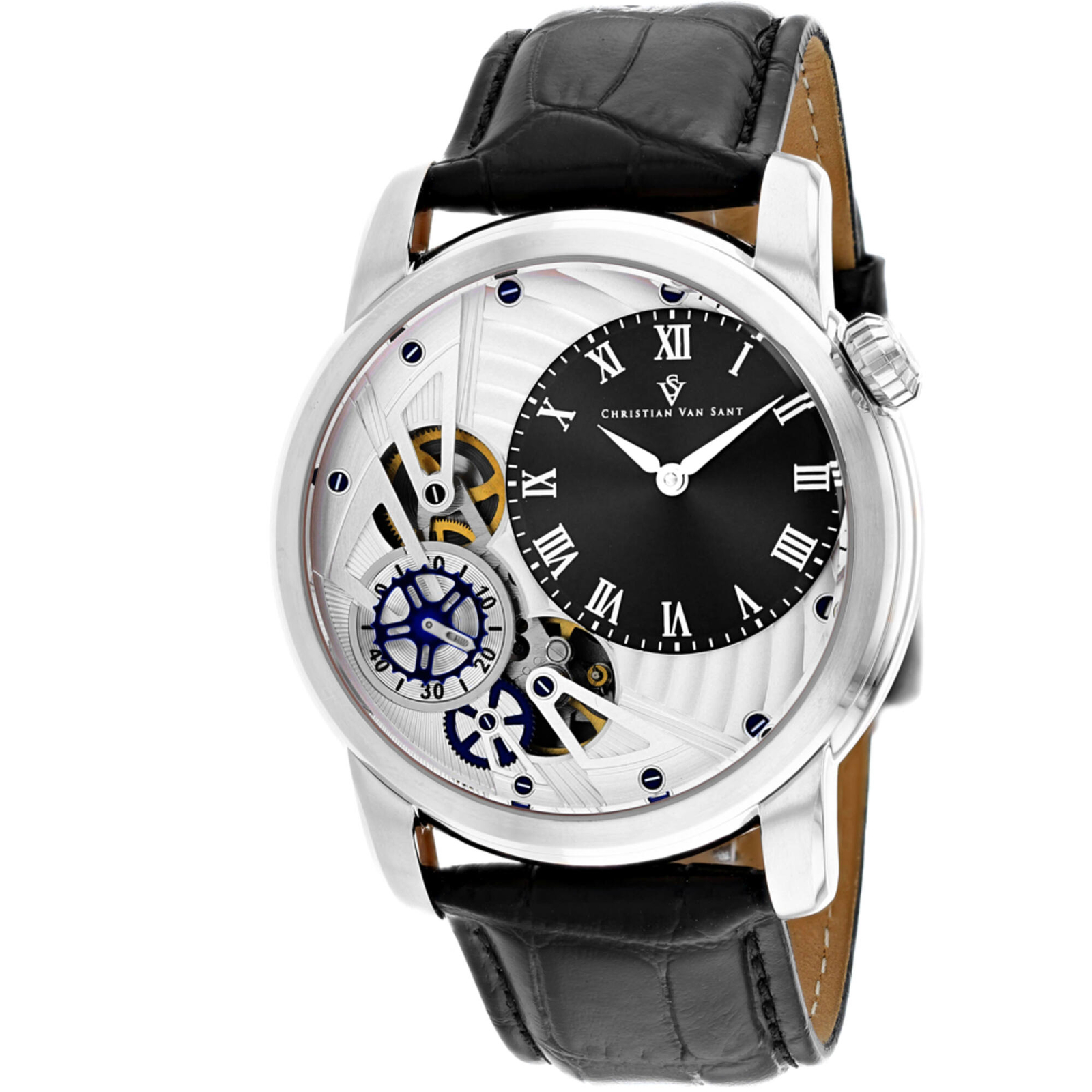 Christian Van Sant Men’s Watch Sprocket Auto-Quartz Black Dial Strap CV1541