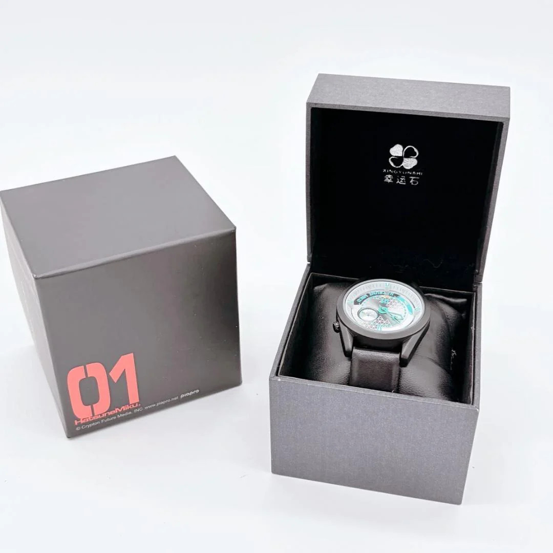 Hatsune Miku X XINGYUNSHI Quartz 1.60in Black White Miku Green Watch