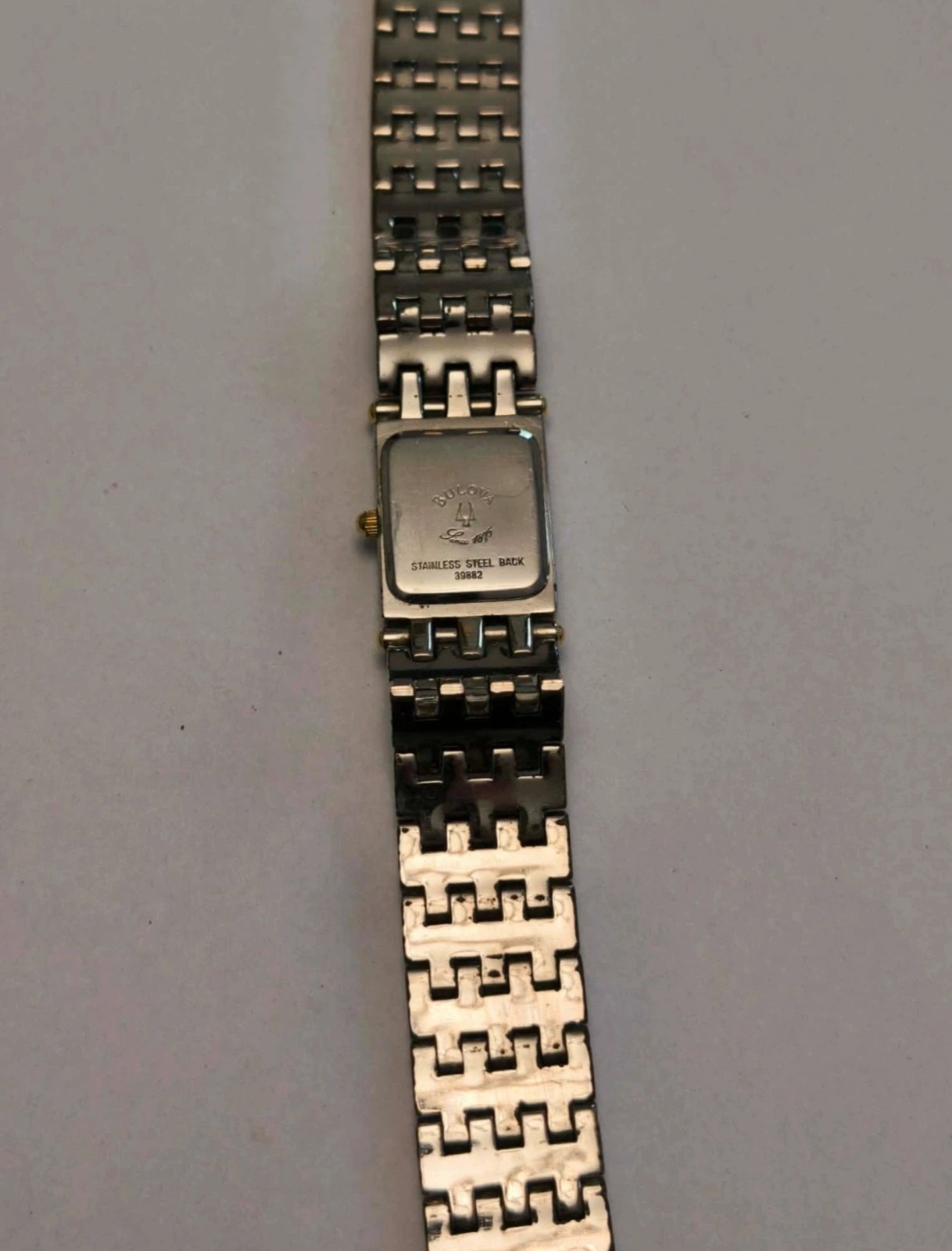 Vintage Bulova Two-Tone Quartz Women’s Watch Rectangle Tank Gold/Silver 39882