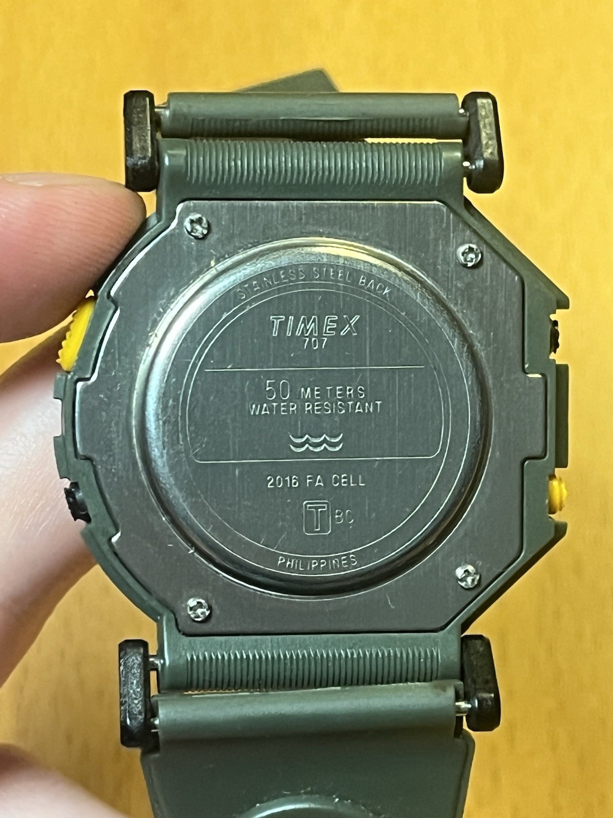 Timex Vintage Blazer 707 Hooks, Digital Watch, 50m WR, Temp, Green Resin Strap