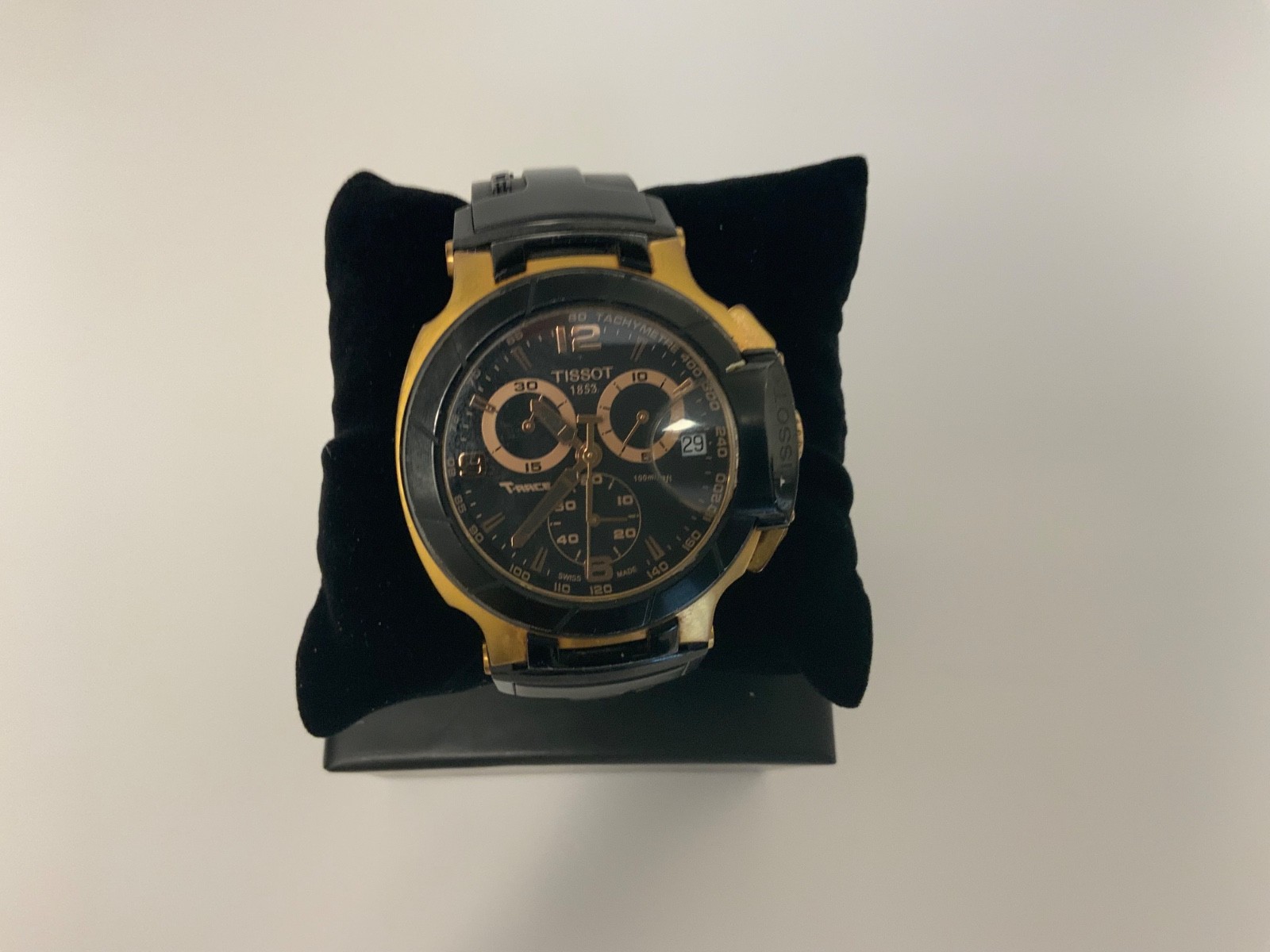 TISSOT T-RACE Watch Quartz Round Chronograph Date Swiss Men’s Black Rubber Band