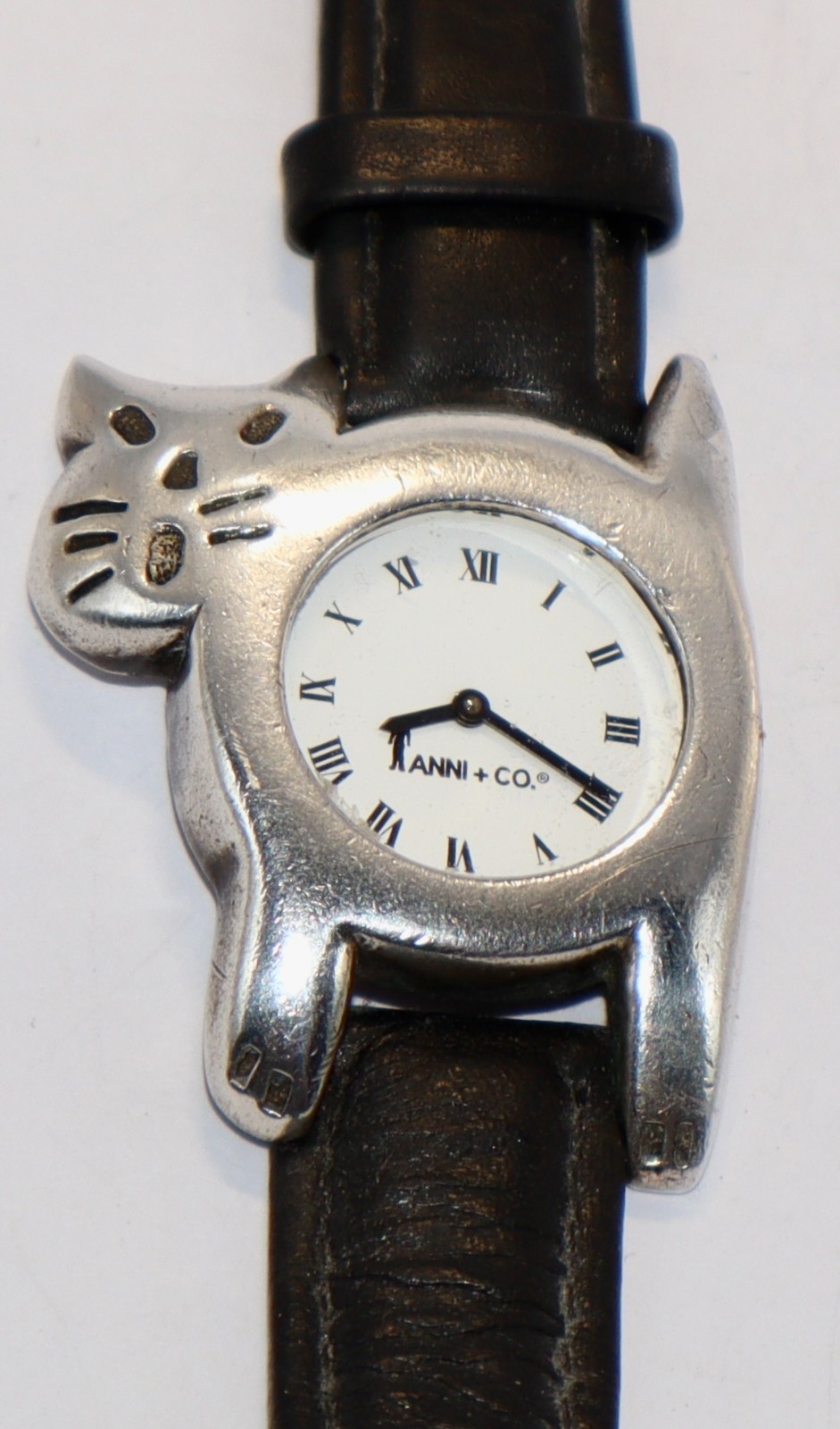 Vintage 1990’s Anni + Co. of Santa Fe Sterling Silver Abstract Cat Watch