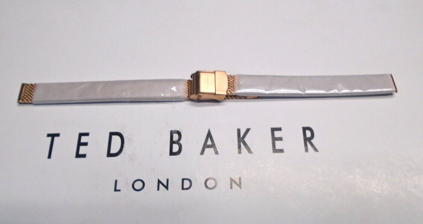GENUINE TED BAKER ROSE GOLD STAINLESS STEEL MESH WATCH STRAP 17cm X 10mm WIDE