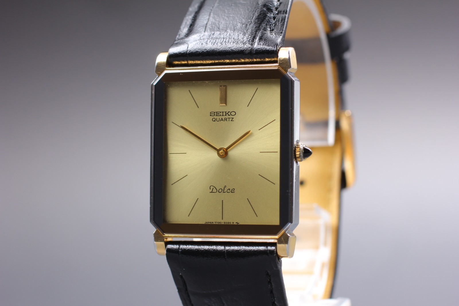 Vintage 1984 [Exc+5] Seiko Dolce 7730-5020 Tank Quartz Men’s From Japan #3280