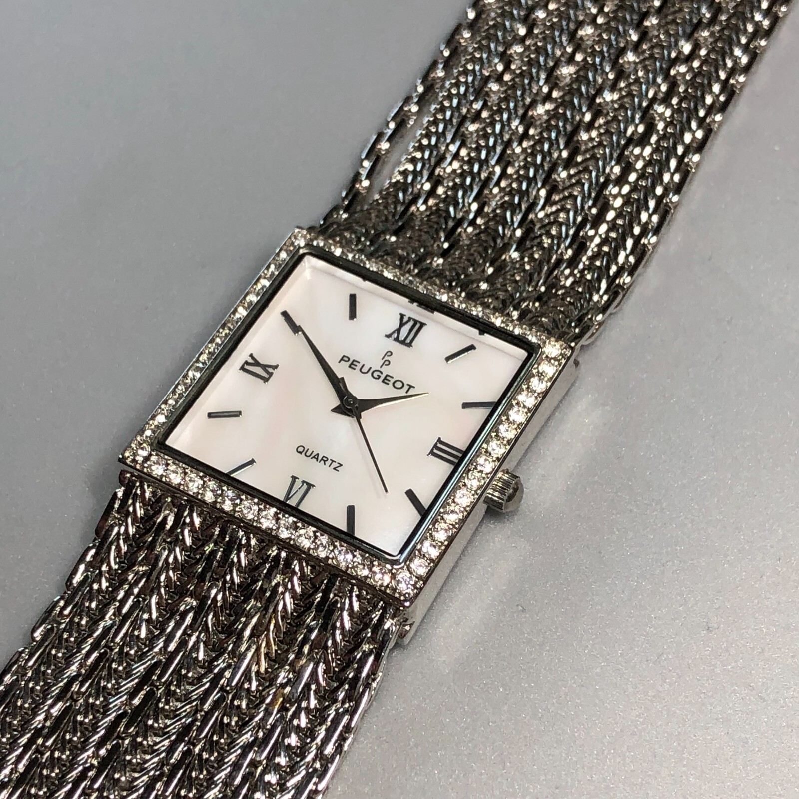 Peugeot J1931 Quartz Watch with Mother of Pearl dial and Multi strand bracelet