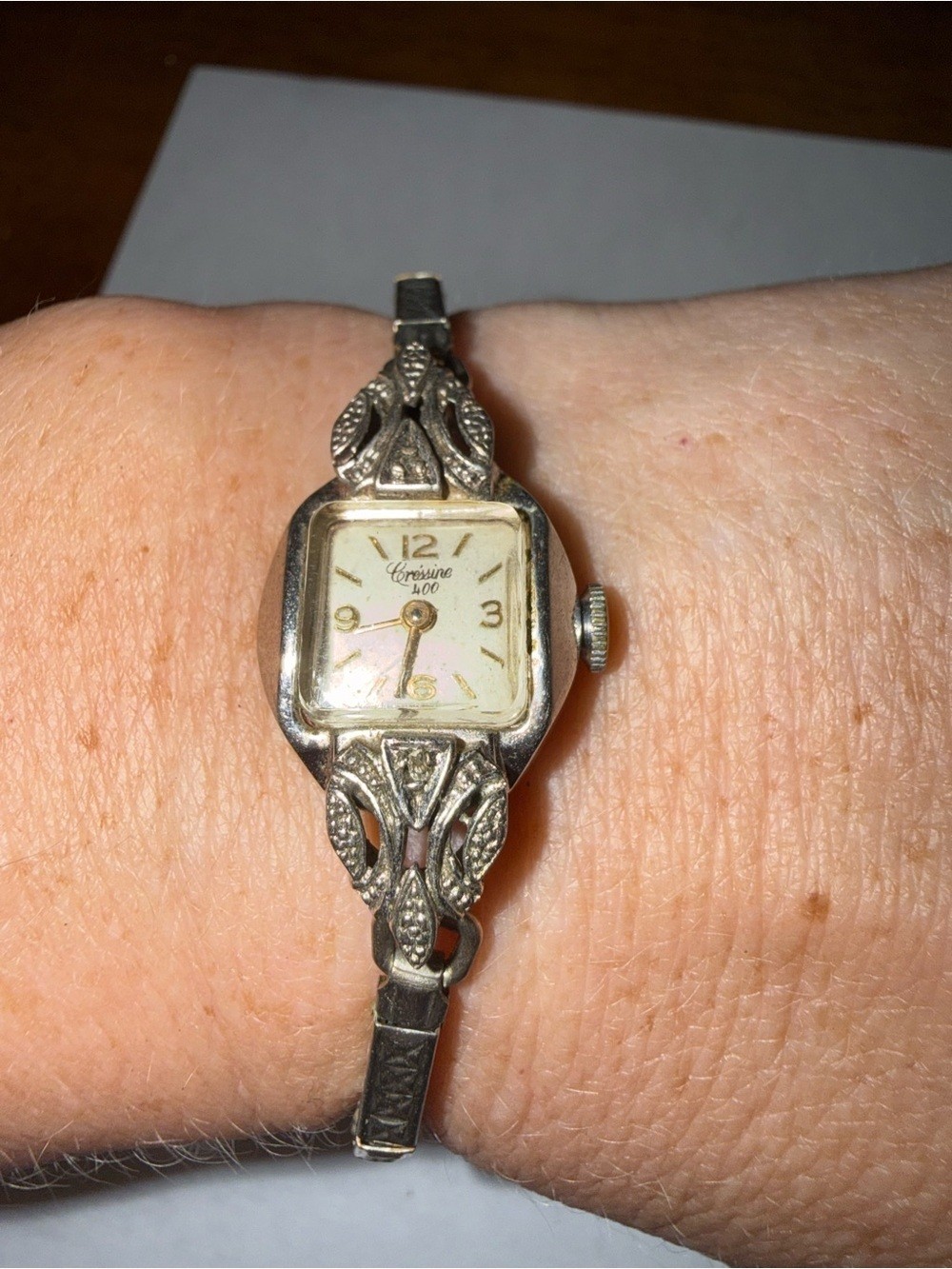 RARE Cressine 400 Vintage Stamped 12K Gold Dainty Women’s Watch 1940s
