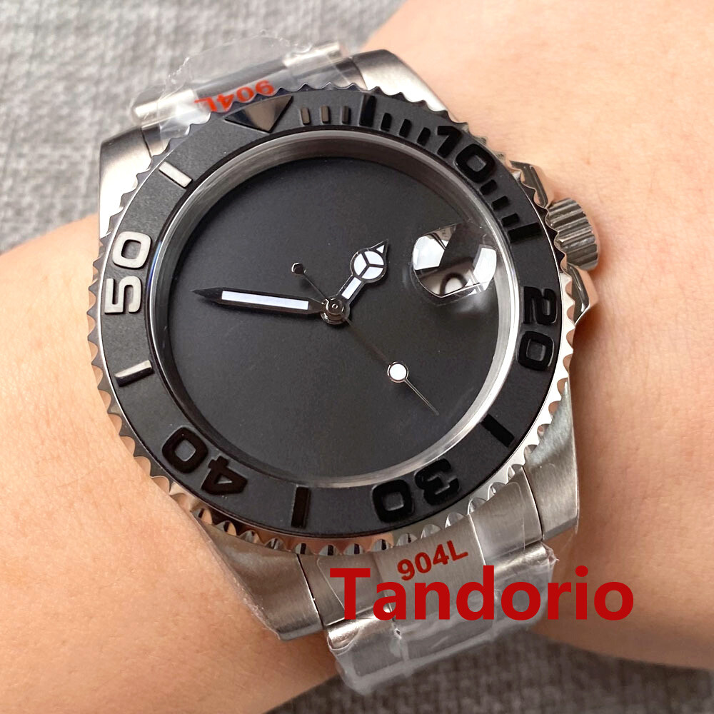 BLIGER 40mm NH35A PT5000 Black Sterile Dial Automatic Mens Watch Date Oyster