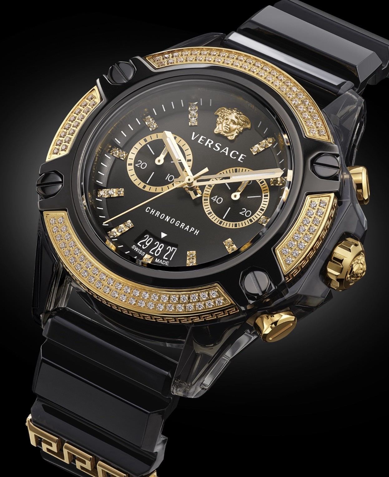 VERSACE Icon Active Diamond & Gold Limited Edition Swiss Watch $4,145.00