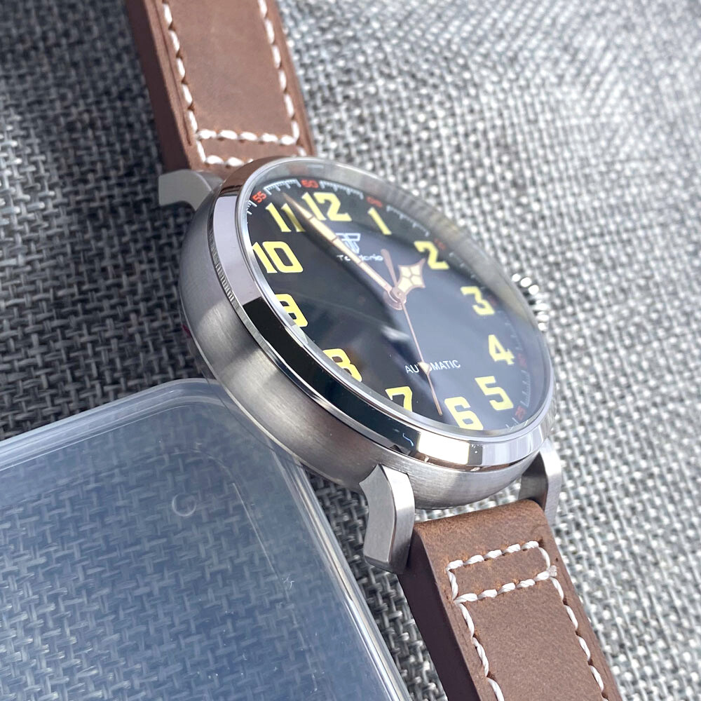 Big 47MM Tandorio Black Dial NH35A PT5000 Automatic Mens Watch Sapphire Glass