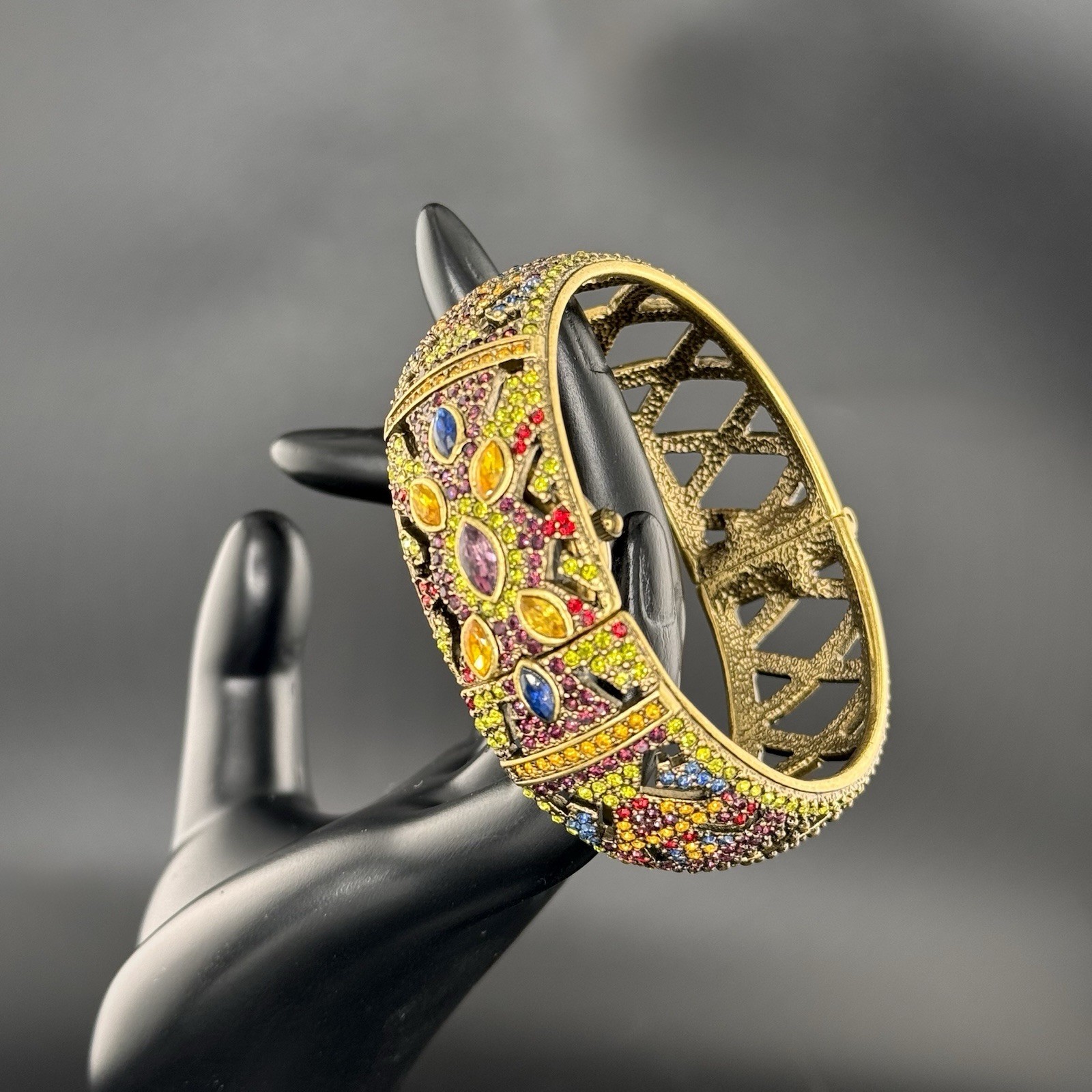 HEIDI DAUS Swarovski Bangle Cuff with HIDDEN Watch