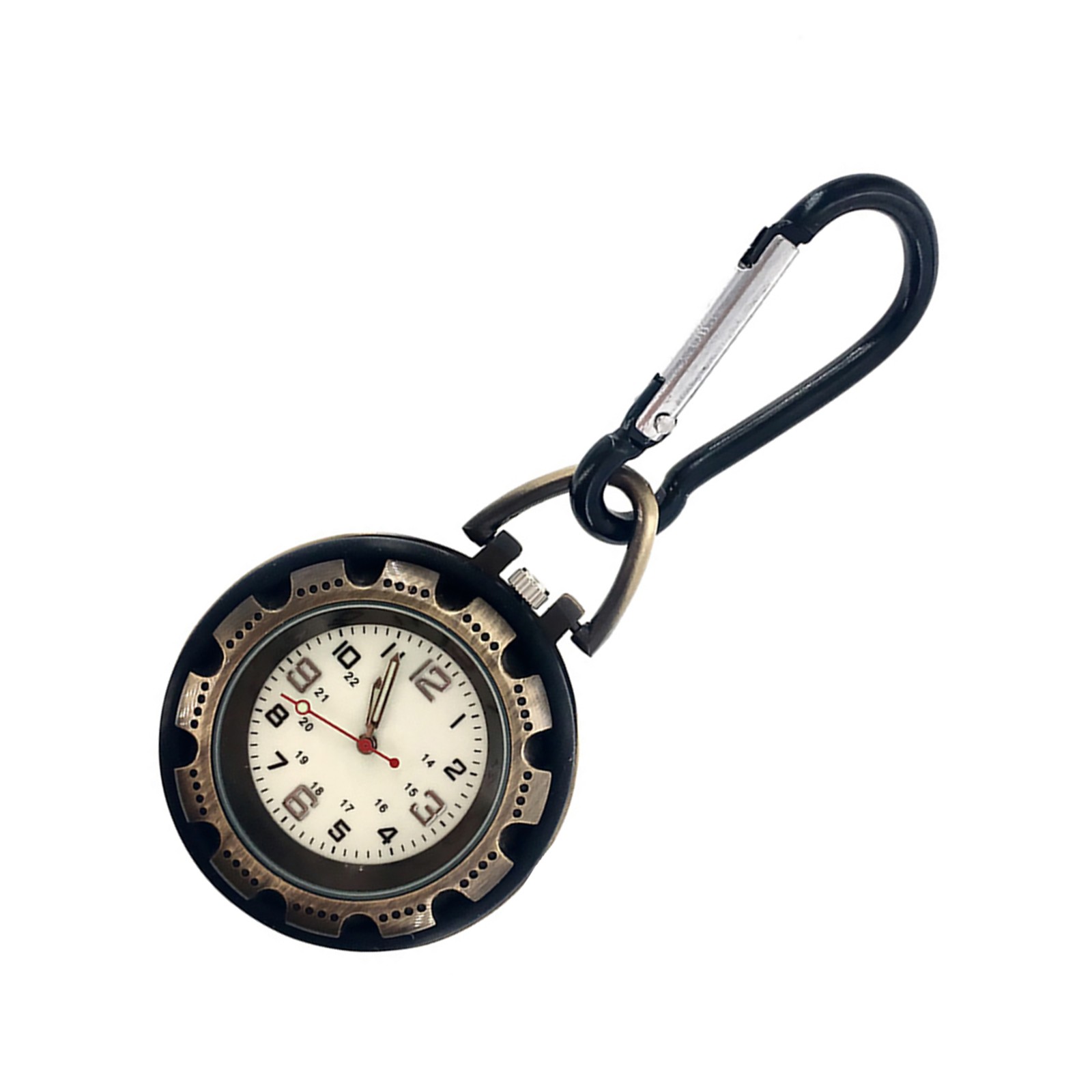 1 PC Outdoor Mountaineering Backpack Clip-on Alloy Carabiner Quartz Pocket Watch