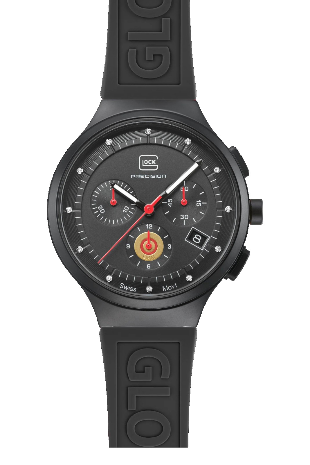 GW-16-1-18-b Glock watch 12 DIAMONDS, SAPPHIRE CRYSTAL, SWISS SUPER-LUMINOVA®