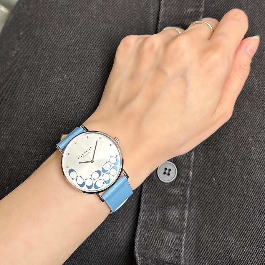 Coach Watch PERRY Silver Dial Quartz 36mm 14504136 Women’s Blue NEW