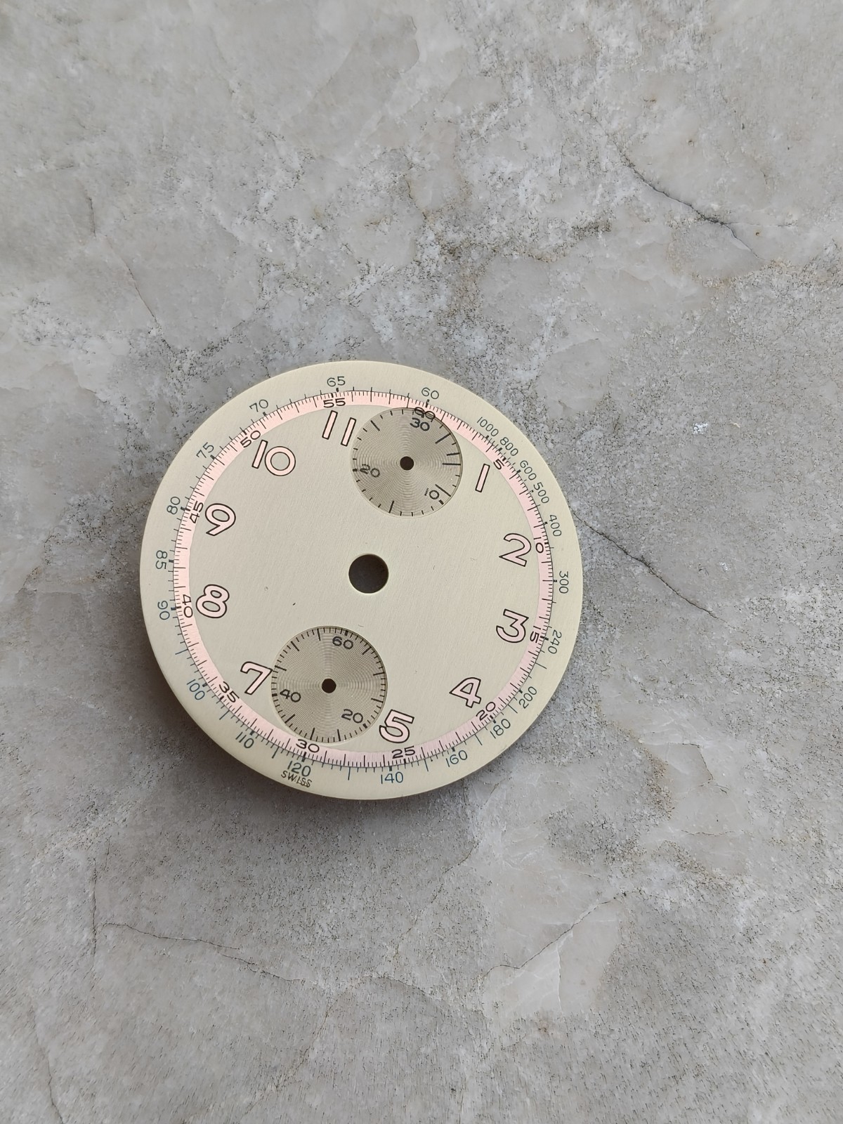 40s ANONYMOUS CHRONOGRAPH VENUS 170 ORIGINAL WATCH DIAL 30mm NOS!
