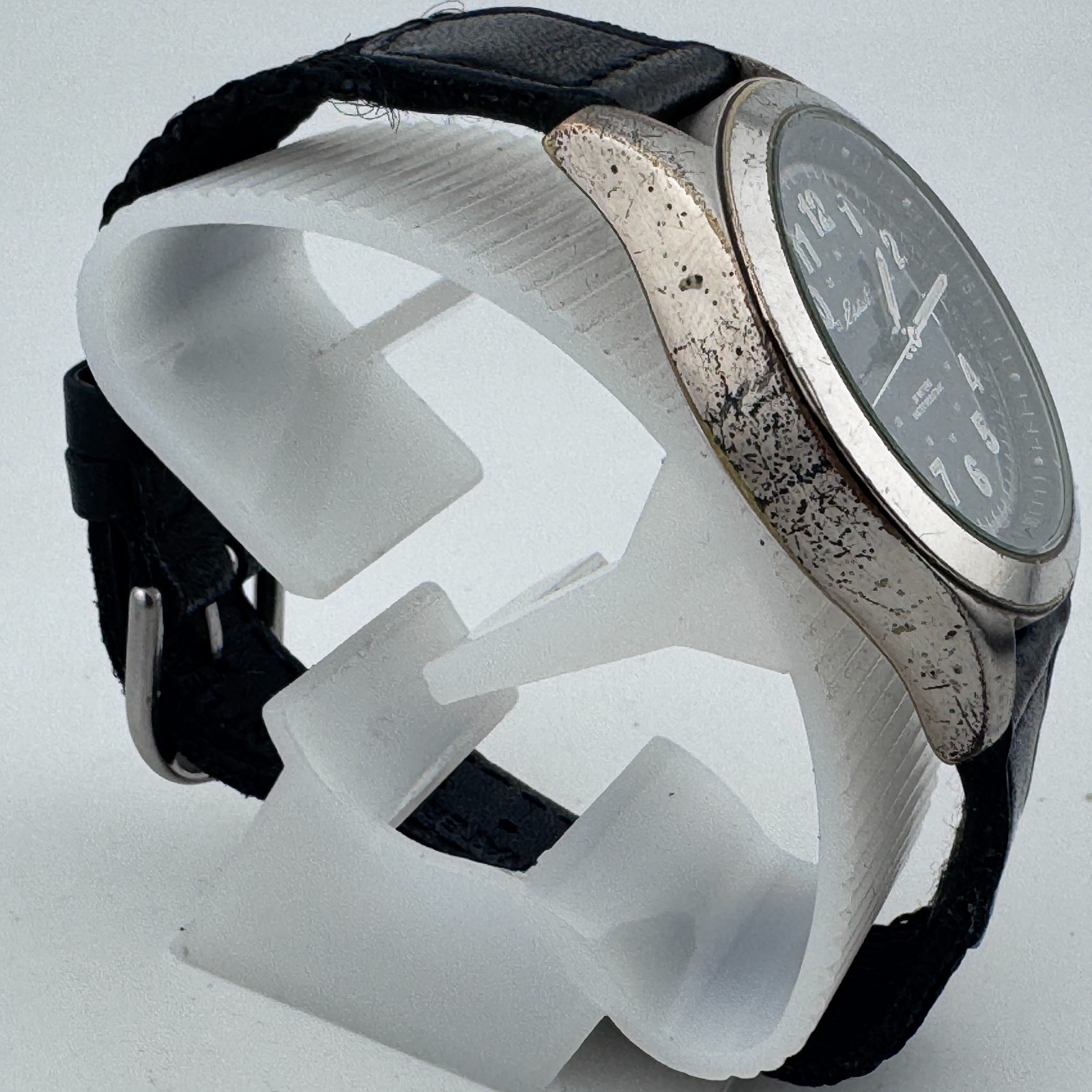 Eddie Bauer Quartz Watch Men 50m Silver Steel Backlight Military Dial New Batter