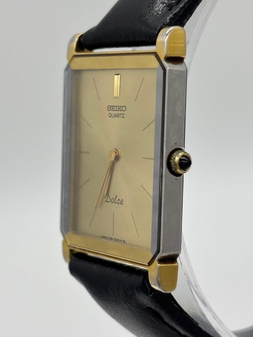 SEIKO Dolce Quartz 7730-5020 Men’s Watch Gold Dial 25mm 15.0cm Adjustable