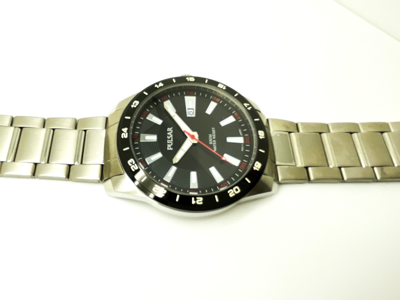 PULSAR by Seiko MEN’S PC32-X084 NOT-WORKING W/O MOVEMENT 100M WATCH PH9055X