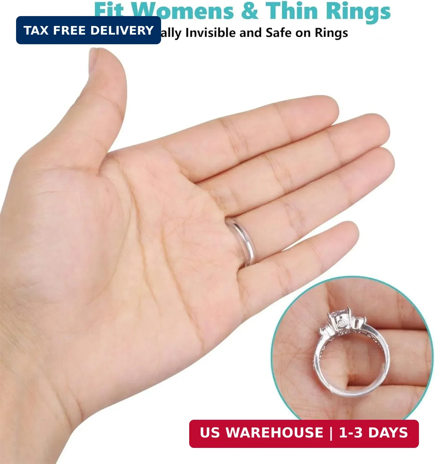 Feramox Ring Size Adjuster for Loose Rings, Invisible Clip-on Guards(8 pcs) | St