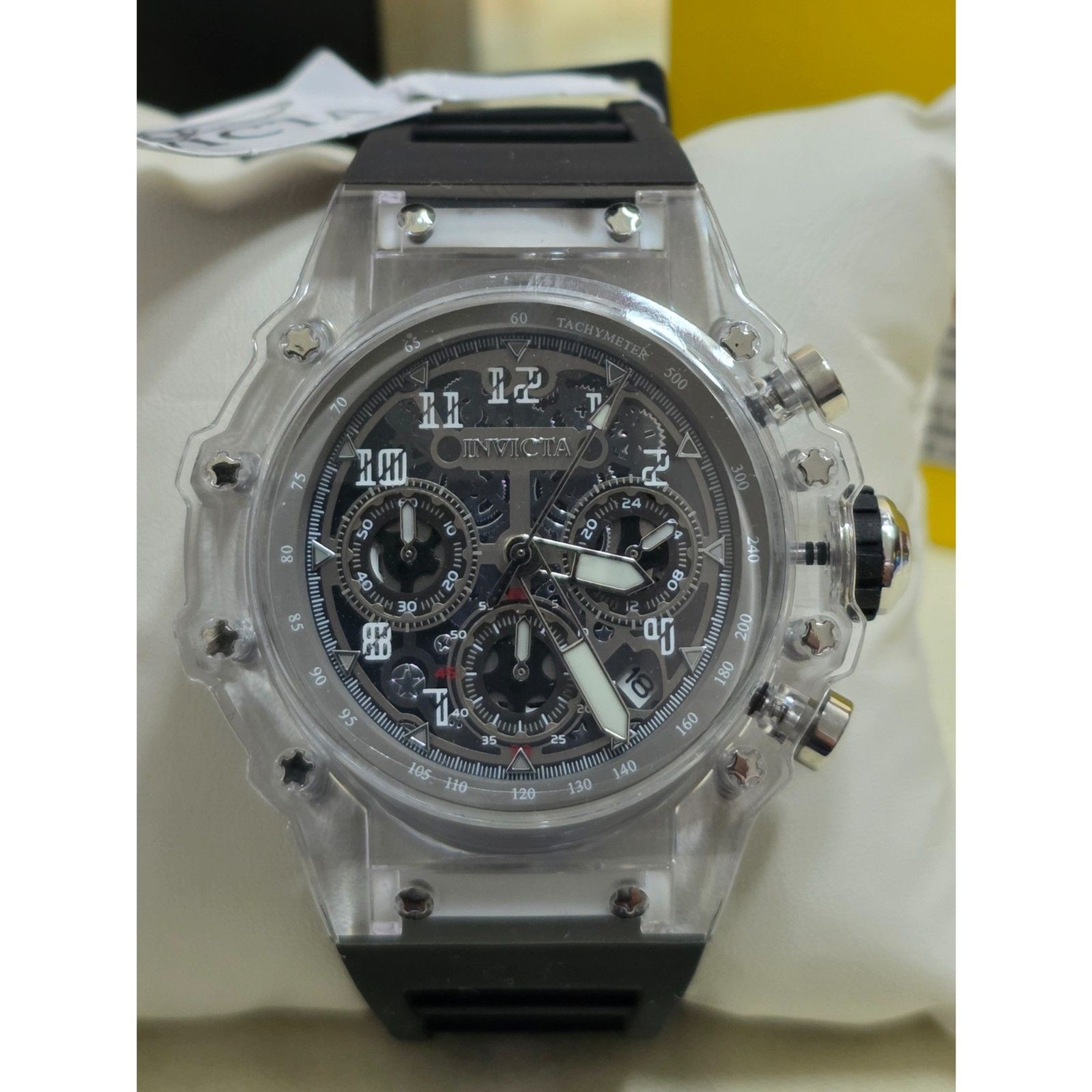 Invicta Racing Vaulthan 69681 Men’s Chronograph Clear Acrylic NIB
