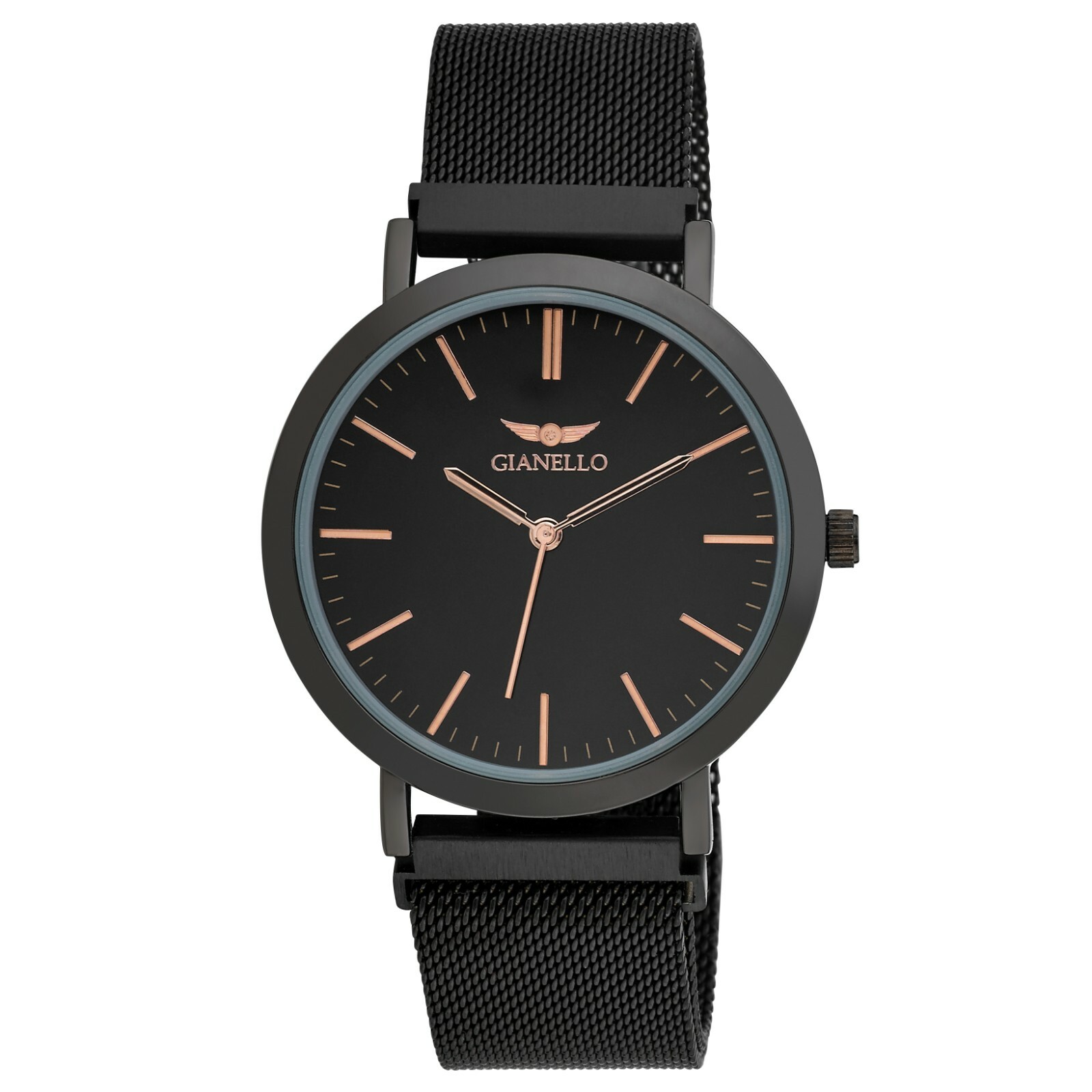 Gianello Mens Magnetic Closure Round 42mm Mesh Watch