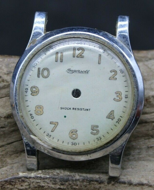 INGERSOLL US TIME MILITARY WRIST WATCH CASE & DIAL 32.8mm 17.5mm LUG (Q3K)