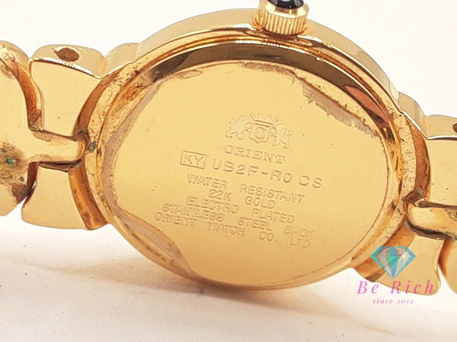 [A1R] Orient UB2F R0 CS Black Gold SS GP Bracelet Quartz Watch [r4v]