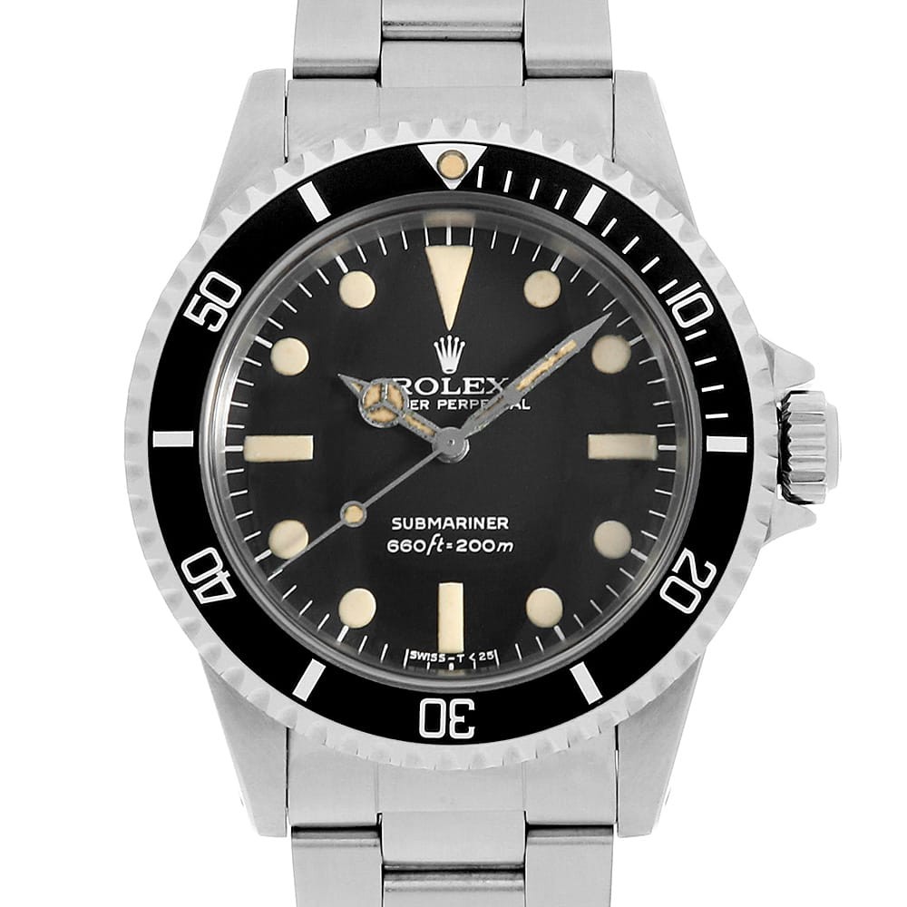 ROLEX SUBMARINER 5513 black Lollipop Dial All Tritium 60 Number antique mens