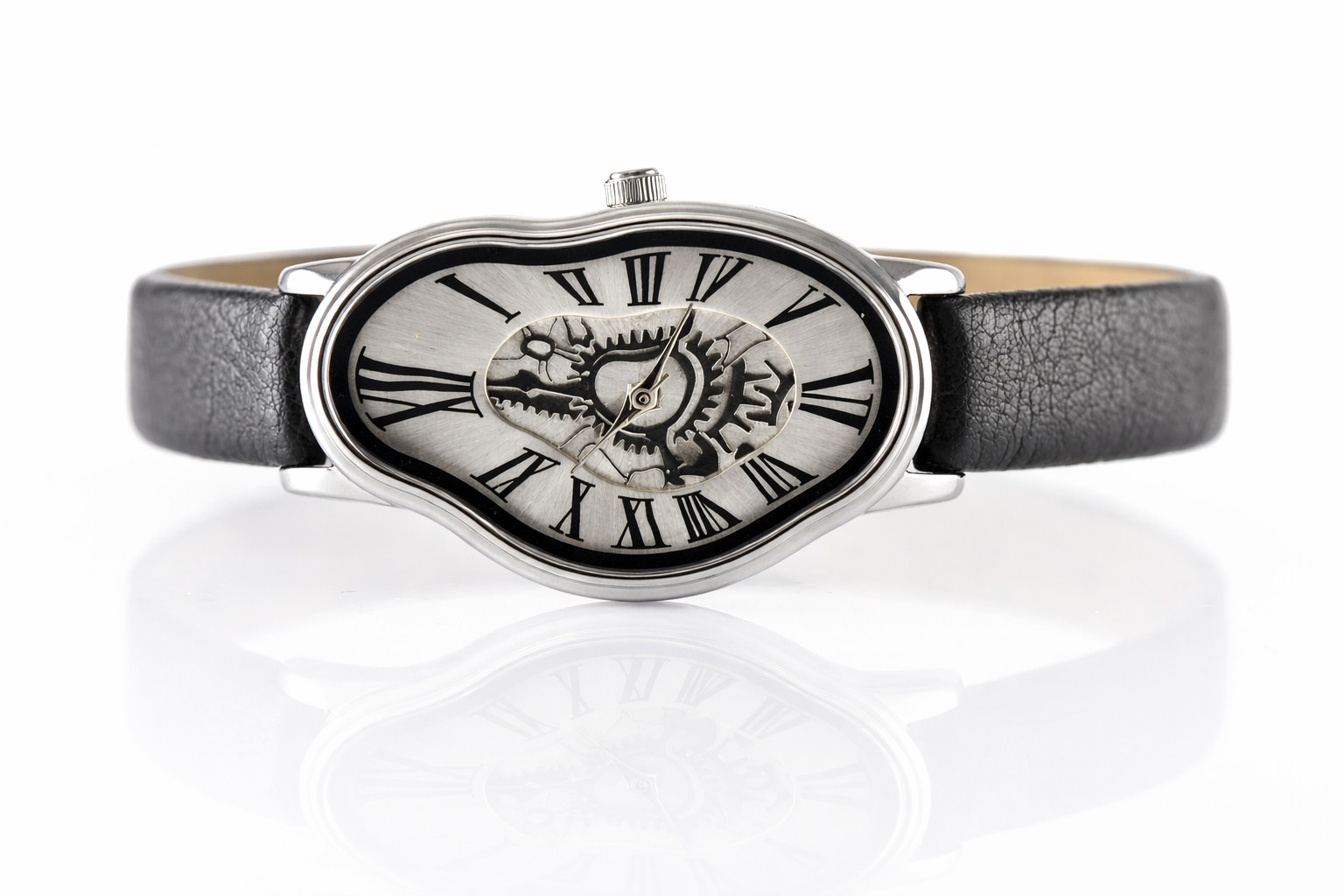 Fused Twisted Dial Assymetrical Dali Inspired wrist watch for women ladies girls