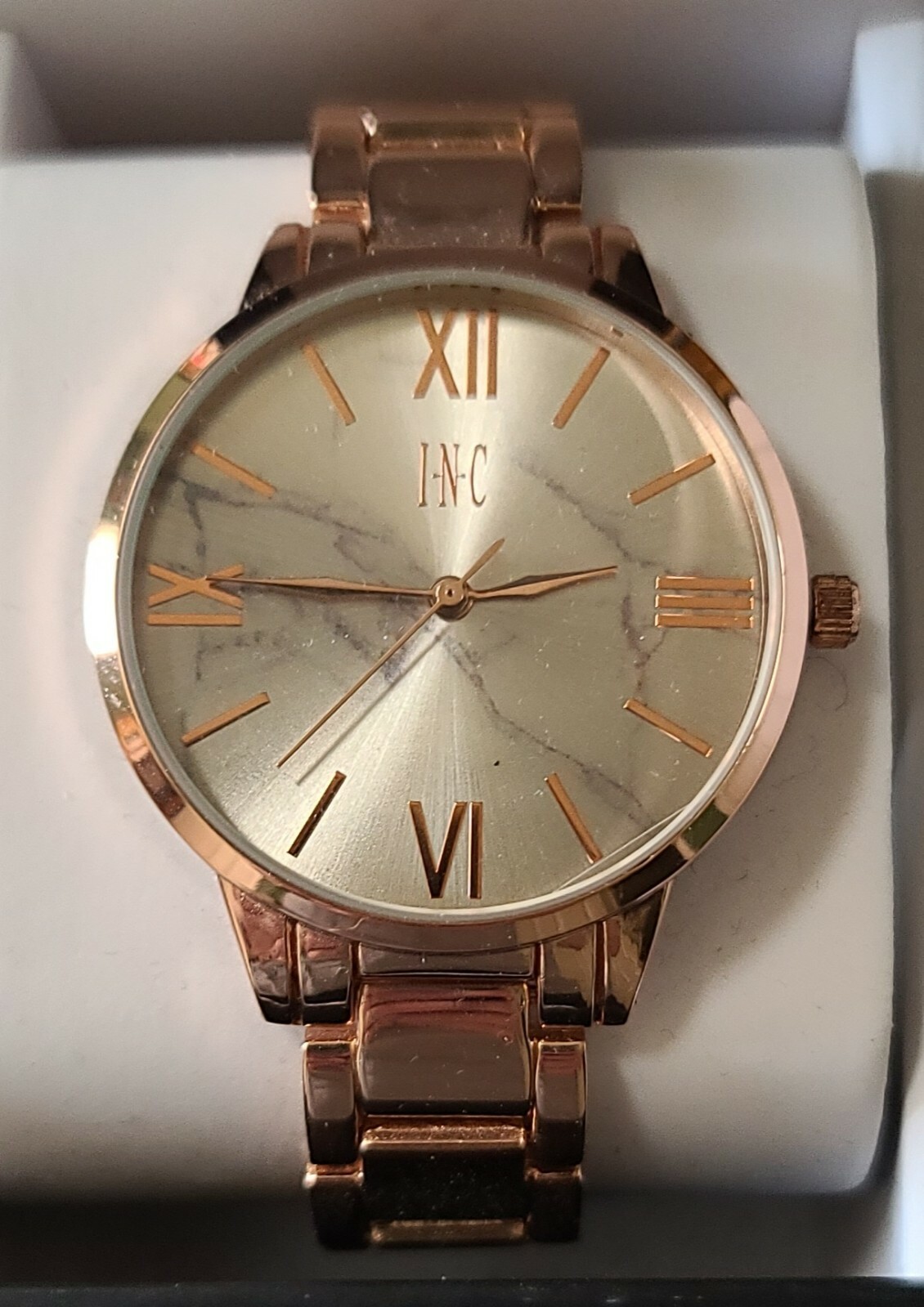 INC International Concepts Women’s Bracelet Watch Marble Rose Gold 38mm J5-705